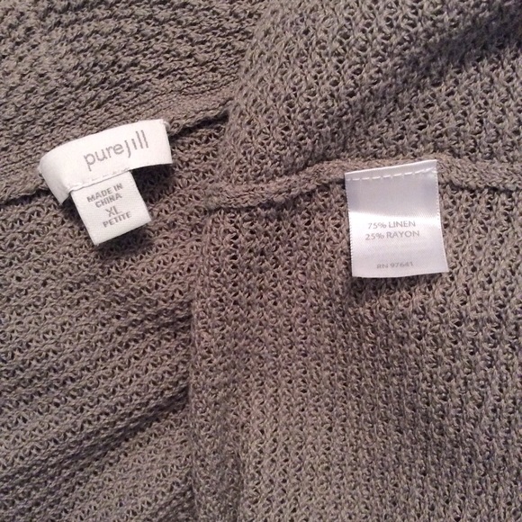 Pure Jill cardigan ⭐️ taupe ⭐️ XL petite linen mix - Picture 4 of 5